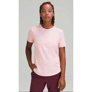 Lululemon Love Crew Short Sleeve T-Shirt In Heathered Pink Puff Size 6